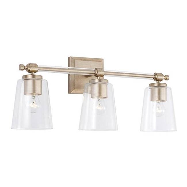Capital Lighting 144831BS-523 Brushed Champagne 14'' W X 10'' H 3-light Vanity In Brushed Champagne With Acrylic Rod Accents Image 1