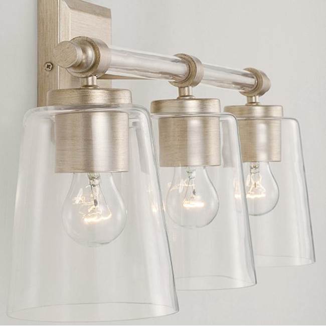 Capital Lighting 144831BS-523 Brushed Champagne 14'' W X 10'' H 3-light Vanity In Brushed Champagne With Acrylic Rod Accents Image 3