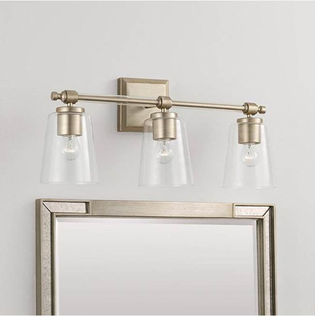 Capital Lighting 144831BS-523 Brushed Champagne 14'' W X 10'' H 3-light Vanity In Brushed Champagne With Acrylic Rod Accents Image 2