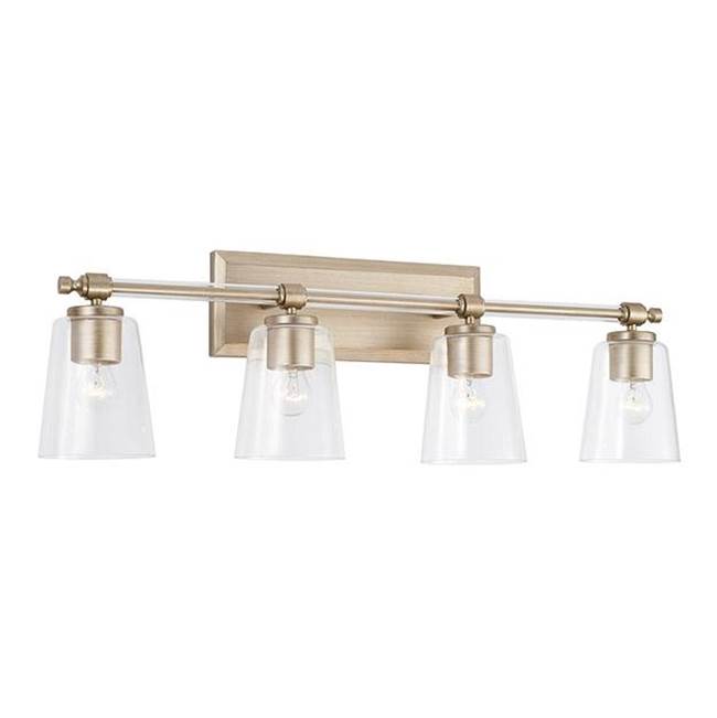 Capital Lighting 144841BS-523 Brushed Champagne 14'' W X 10'' H 4-light Vanity In Brushed Champagne With Acrylic Rod Accents Image 1