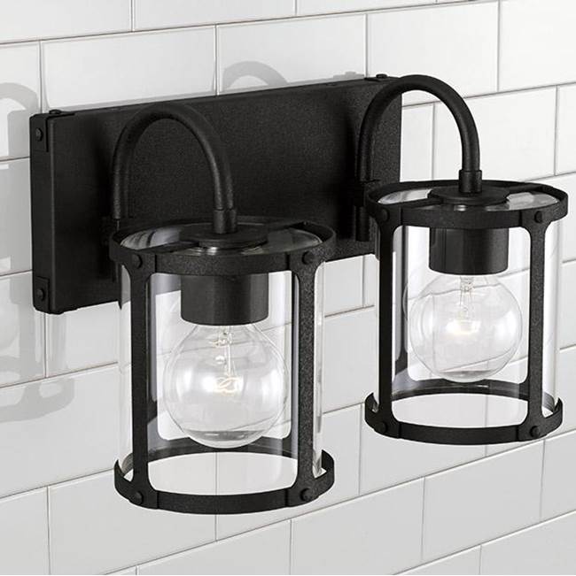 Capital Lighting 144921BI-527 Black Iron 15'' W X 9.5'' H 2-light Vanity In Black Iron With Clear Glass Image 3