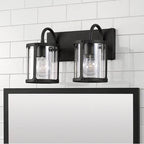 Capital Lighting 144921BI-527 Black Iron 15'' W X 9.5'' H 2-light Vanity In Black Iron With Clear Glass Image 2