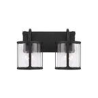 Capital Lighting Brennen 15'' W X 9.5'' H 2-light Vanity In Black Iron With Clear Glass