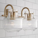 Capital Lighting 145121AD Aged Brass 15'' W X 9'' H 2-light Vanity In Aged Brass With Clear Fluted Glass Image 3
