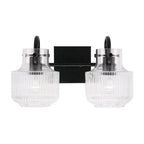 Capital Lighting Nyla 15'' W X 9'' H 2-light Vanity In Aged Brass With Clear Fluted Glass