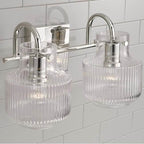 Capital Lighting 145121PN Polished Nickel 15'' W X 9'' H 2-light Vanity In Polished Nickel With Clear Fluted Glass Image 3
