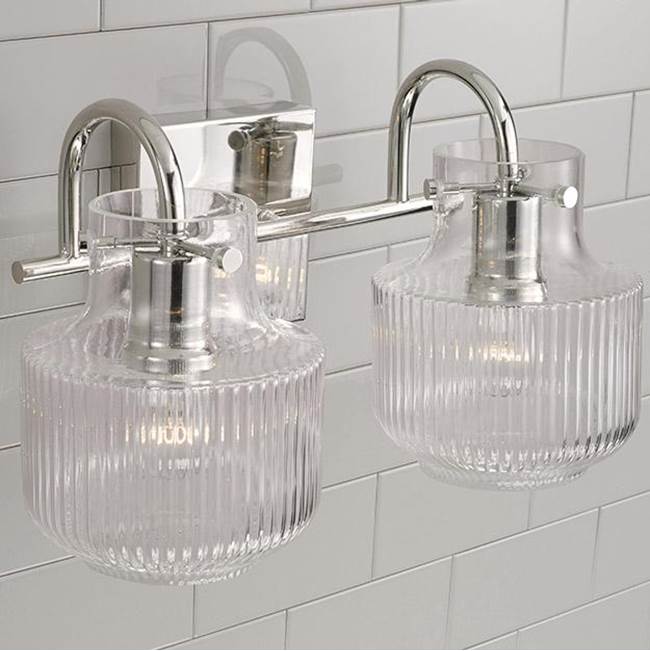 Capital Lighting 145121PN Polished Nickel 15'' W X 9'' H 2-light Vanity In Polished Nickel With Clear Fluted Glass Image 3