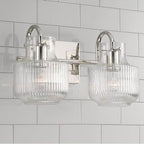 Capital Lighting 145121PN Polished Nickel 15'' W X 9'' H 2-light Vanity In Polished Nickel With Clear Fluted Glass Image 2