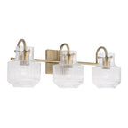 Capital Lighting 145131AD Aged Brass 24'' W X 9'' H 3-light Vanity In Aged Brass With Clear Fluted Glass Image 1