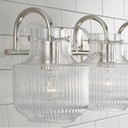 Capital Lighting 145131PN Polished Nickel 24'' W X 9'' H 3-light Vanity In Polished Nickel With Clear Fluted Glass Image 3
