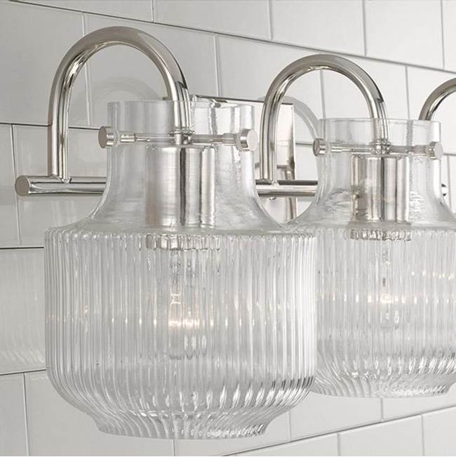 Capital Lighting 145131PN Polished Nickel 24'' W X 9'' H 3-light Vanity In Polished Nickel With Clear Fluted Glass Image 3