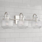 Capital Lighting 145131PN Polished Nickel 24'' W X 9'' H 3-light Vanity In Polished Nickel With Clear Fluted Glass Image 2