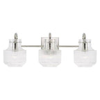 Capital Lighting Nyla 24'' W X 9'' H 3-light Vanity In Aged Brass With Clear Fluted Glass