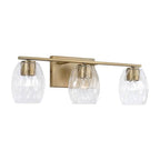 Capital Lighting 145331AD-525 Aged Brass 24'' W X 8'' H 3-light Vanity In Aged Brass With Wavy Embossed Glass Image 1