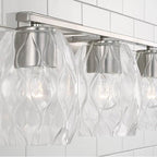 Capital Lighting 145331BN-525 Brushed Nickel 24'' W X 8'' H 3-light Vanity In Brushed Nickel With Wavy Embossed Glass Image 3