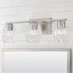 Capital Lighting 145331BN-525 Brushed Nickel 24'' W X 8'' H 3-light Vanity In Brushed Nickel With Wavy Embossed Glass Image 2