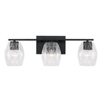 Capital Lighting Lucas 24'' W X 8'' H 3-light Vanity In Aged Brass With Wavy Embossed Glass