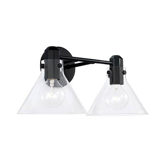 Capital Lighting 145821MB-528 Matte Black 18'' W X 9'' H 2-light Vanity In Matte Black With Clear Glass Image 1