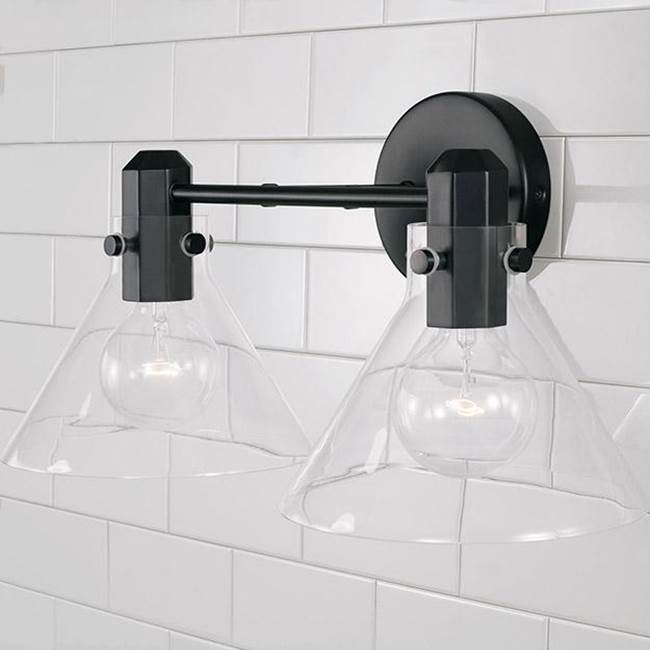 Capital Lighting 145821MB-528 Matte Black 18'' W X 9'' H 2-light Vanity In Matte Black With Clear Glass Image 3
