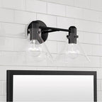 Capital Lighting 145821MB-528 Matte Black 18'' W X 9'' H 2-light Vanity In Matte Black With Clear Glass Image 2