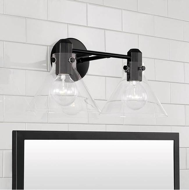 Capital Lighting 145821MB-528 Matte Black 18'' W X 9'' H 2-light Vanity In Matte Black With Clear Glass Image 2