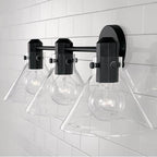 Capital Lighting 145831MB-528 Matte Black 28'' W X 9'' H 3-light Vanity In Matte Black With Clear Glass Image 3