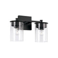 Capital Lighting 146821MB-532 Matte Black 14'' W X 9'' H 2-light Vanity In Matte Black With Clear Glass Image 1