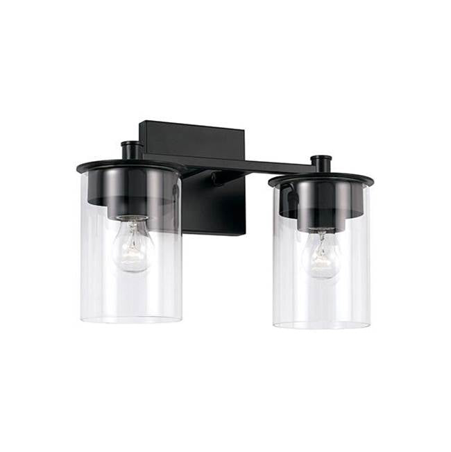 Capital Lighting 146821MB-532 Matte Black 14'' W X 9'' H 2-light Vanity In Matte Black With Clear Glass Image 1