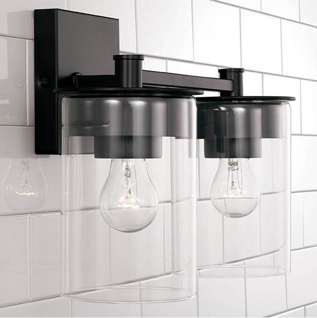 Capital Lighting 146821MB-532 Matte Black 14'' W X 9'' H 2-light Vanity In Matte Black With Clear Glass Image 3