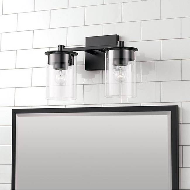 Capital Lighting 146821MB-532 Matte Black 14'' W X 9'' H 2-light Vanity In Matte Black With Clear Glass Image 2