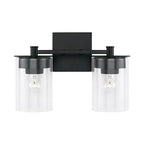 Capital Lighting Mason 14'' W X 9'' H 2-light Vanity In Matte Black With Clear Glass