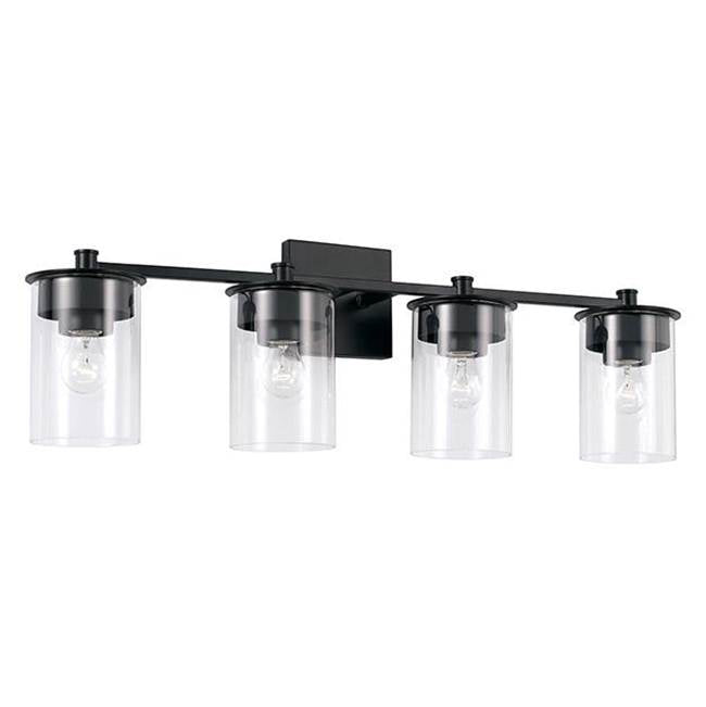 Capital Lighting 146841MB-532 Matte Black 29.5'' W X 9'' H 4-light Vanity In Matte Black With Clear Glass Image 1