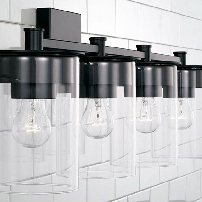 Capital Lighting 146841MB-532 Matte Black 29.5'' W X 9'' H 4-light Vanity In Matte Black With Clear Glass Image 3