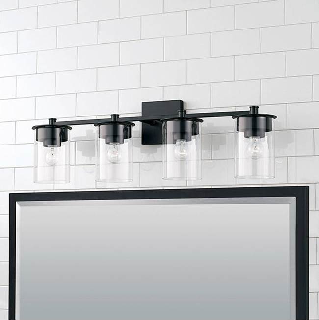 Capital Lighting 146841MB-532 Matte Black 29.5'' W X 9'' H 4-light Vanity In Matte Black With Clear Glass Image 2