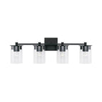 Capital Lighting Mason 29.5'' W X 9'' H 4-light Vanity In Matte Black With Clear Glass