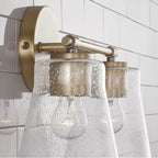 Capital Lighting 146921AD-533 Aged Brass 14'' W X 9.5'' H 2-light Vanity In Aged Brass With Clear Seeded Glass Image 3