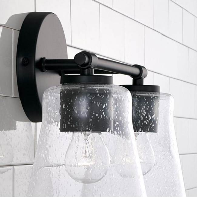 Capital Lighting 146921MB-533 Matte Black 14'' W X 9.5'' H 2-light Vanity In Matte Black With Clear Seeded Glass Image 3