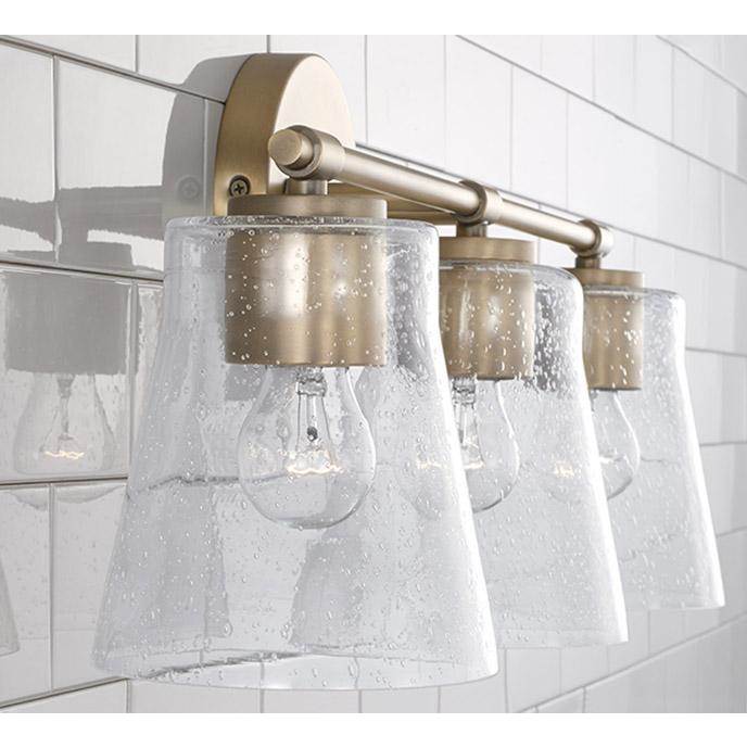 Capital Lighting 146931AD-533 Aged Brass 23'' W X 9.5'' H 3-light Vanity In Aged Brass With Clear Seeded Glass Image 3