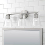 Capital Lighting 146931BN-533 Brushed Nickel 23'' W X 9.5'' H 3-light Vanity In Brushed Nickel With Clear Seeded Glass Image 2