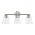 Capital Lighting Baker 23'' W X 9.5'' H 3-light Vanity In Aged Brass With Clear Seeded Glass