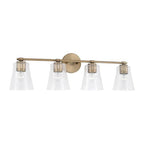 Capital Lighting 146941AD-533 Aged Brass 32'' W X 9.5'' H 4-light Vanity In Aged Brass With Clear Seeded Glass Image 1