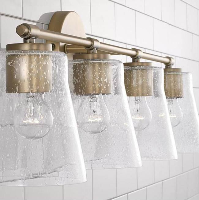Capital Lighting 146941AD-533 Aged Brass 32'' W X 9.5'' H 4-light Vanity In Aged Brass With Clear Seeded Glass Image 3