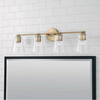 Capital Lighting 146941AD-533 Aged Brass 32'' W X 9.5'' H 4-light Vanity In Aged Brass With Clear Seeded Glass Image 2