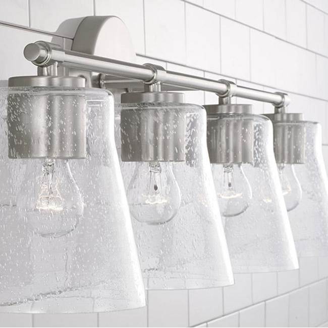 Capital Lighting 146941BN-533 Brushed Nickel 32'' W X 9.5'' H 4-light Vanity In Brushed Nickel With Clear Seeded Glass Image 3
