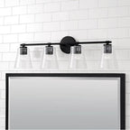 Capital Lighting 146941MB-533 Matte Black 32'' W X 9.5'' H 4-light Vanity In Matte Black With Clear Seeded Glass Image 2