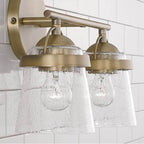 Capital Lighting 147021AD-534 Aged Brass 14'' W X 9.5'' H 2-light Vanity In Aged Brass With Clear Seeded Glass Image 3