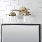 Capital Lighting 147021AD-534 Aged Brass 14'' W X 9.5'' H 2-light Vanity In Aged Brass With Clear Seeded Glass Image 2