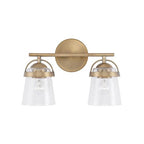 Capital Lighting Madison 14'' W X 9.5'' H 2-light Vanity In Aged Brass With Clear Seeded Glass