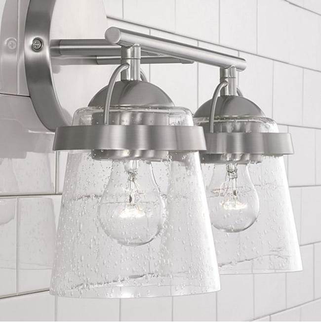Capital Lighting 147021BN-534 Brushed Nickel 14'' W X 9.5'' H 2-light Vanity In Brushed Nickel With Clear Seeded Glass Image 3