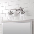 Capital Lighting 147021BN-534 Brushed Nickel 14'' W X 9.5'' H 2-light Vanity In Brushed Nickel With Clear Seeded Glass Image 2